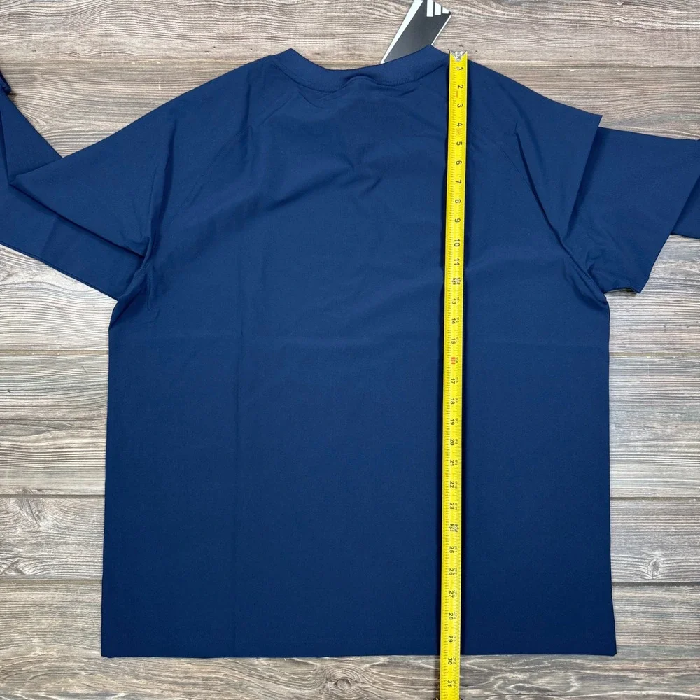 Adidas Mens Size  Large Go-To Wind Crew Sweatshirt Navy Golf Active JF4945 NEW